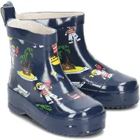 Playshoes Bottes en caoutchouc bleu foncé / marron / jaune / rouge