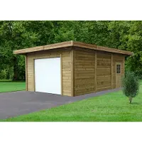 Solid Carport Superia Toit Plat 22,20 M 706x506x253cm Avec Porte Sectionnelle Motorise