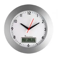 TFA-Dostmann TFA - Analoge Funk-Wanduhr mit Datumsanzeige 98.1092 - silber