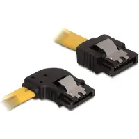 DeLOCK Cable SATA - Câble SATA - Serial ATA 150/300 - SATA (F) pour SATA (F) - 50 cm - verrouillé, connecteur à angle gauche, connecteur droite - jaune