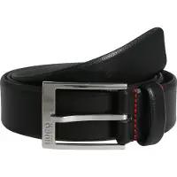 HUGO Ceinture en cuir grainé avec logo en métal argenté