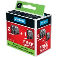 Dymo D1 2 + 1 bundle Noir-Blanc (12 mm x 7 m) (2+1 Gratuit)