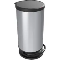 Rotho Poubelle à pédale plastique PASO 30 l argent