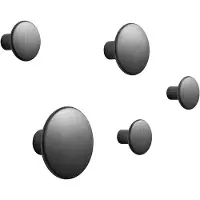 Muuto Dots Metal Lot de Hooks Black | Set of 5