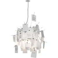 Ingo Maurer Suspension , Zettel'z 6, Blanc, Salon / séjour, Papier / carton