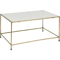 Nordal Table basse intemporelle - marbre blanc / laiton