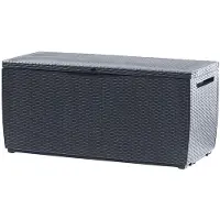 Keter Capri Ratan - Boîte de rangement pour le jardin 305 L - 123 x 53 x 57 cm - anthracite
