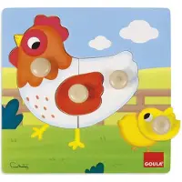 Jumbo bubble Puzzle Poulet en bois 4 pièces