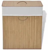 vidaXL Panier à linge rectangulaire Bambou Naturel
