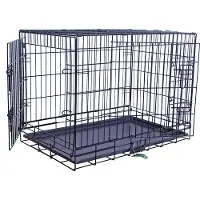 Gebr. De Boon Cage en fil de fer pour chiens 2 portes noir 106 x 69 x 79 cm - Gebr de boon