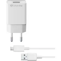 Cellularline Chargeur secteur 5W + câble microUSB 1m