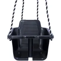 Plasto Balançoire pour bébé Noir avec cordes à partir de 10 mois