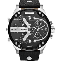 Diesel Montre à affichage analogique noir / argent