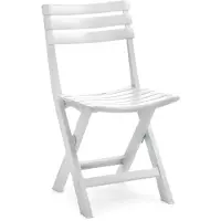 Progarden Chaise pliante Birki blanc entièrement en plastique, pliable