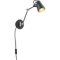 TRIO Lampe de lecture Edward noir avec de l'or