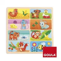 Diset Puzzle en bois Goula Plaisir de manger 8 pièces