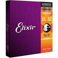 Elixir 16027 Nanoweb Phosphor Bronze Custom Light 11-52