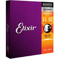 Elixir Strings 11027 Nanoweb 80/20 Bronze Custom Light 11-52