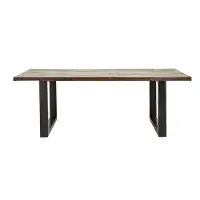 Nordal Table à manger vintage fer / bois