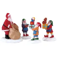 Lemax PRÉPARATION DES CADEAUX - PROCESSION PRÉSENTE, ENSEMBLE DE 4