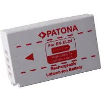 PATONA Accu EN-EL24, 550 mAh / 7.2V (Batterie de l'appareil photo), Alimentation pour appareil photo, Rouge, Blanc