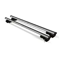 Menabo Barres de toit Tiger en aluminium, argentées, 135 cm, 75 kg, pour rails de toit posés