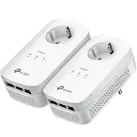 TP-LINK Adaptateur CPL AV1200 Gigabit KIT avec prise frontale et 3 ports LAN (TL-PA8030P KIT)