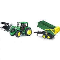 BRUDER Tracteur John Deere 6920 avec chargeur frontal et remorque bennable