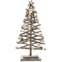 Kaemingk Arbre Rotin Microled Neige Décoration Lumineuse Led Effet Neige -
