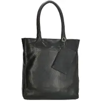 Hide & Stitches Femmes, Sac, Hide & Stitches Golden Gate Shopper - Schwarz - 100% Leder, Noir