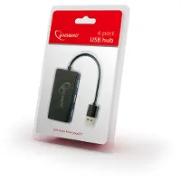 Gembird Concentrateur USB 4Port USB2.0 (USB-A, 4 ports), Station d’accueil + hub USB, Noir