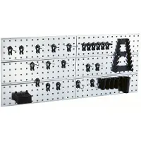 Raaco Panneau mural à outils x 2 + 28 clips - Panneau perforé en acier 2 TWP 28, 109642