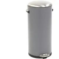 EKO - Belle Poubelle à pédale de luxe 30 litres - Acier inoxydable - Gris, sablé