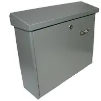 Burg wachter Boîte aux lettres Journal, tôle d’acier, entrée de courrier format C4, porte nom, serrure à cylindre, argent