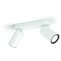 Philips myLiving Plafond/mur Projecteur Pongee 2 x, Spot de surface, GU10, 2 pces, LED, 220-240 V, Blanc
