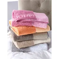 JOOP! Serviette de douche 'Doubleface' camel / gris fumé