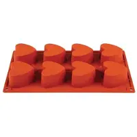 Vogue Moule antiadhésif en silicone Pavoni 8 cœurs