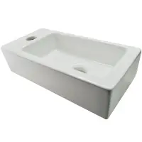 Wiesbaden Rhea S mini fontaine gauche 36,5 x 18 x 9 cm céramique blanc brillant 32.3496
