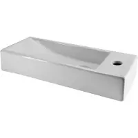 Wiesbaden Trim mini lavabo d'angle droit 38 x 14 x 8 cm céramique blanc brillant 32.3437