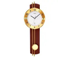 AMS 5266/1 Horloge murale radiofréquence avec pendule Bois noyer plaqué Horloge à pendule