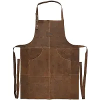 Esschert Design Tablier de barbecue Esschert Leder, tablier de cuisine, tablier de cuisinier, tablier à bretelles, idéal pour les fêtes