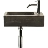 Differnz Lave-mains 40x11x23cm Pierre Naturelle 1 Trou Pour Robinet Bluestone