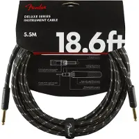 Fender câble dinstrument Deluxe de 55 mètres avec connecteurs droits tweed noir