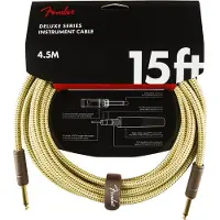 Fender câble dinstrument Deluxe de 45 mètres avec connecteurs droits tweed