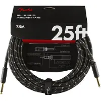 Fender 7,5m Deluxe Instrument Cable Black Tweed