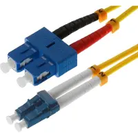 Helos Câble de raccordement fibre optique OS2 duplex LSZH 3,0 mm LC/SC jaune 10,0 m