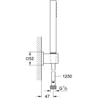 GROHE Euphoria Cube Ensemble de douchette à main - douchette à main - avec support - flexible de douche lisse - 175 cm - chrome 27703000
