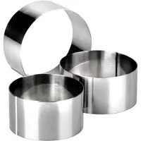 Ibili Ensemble de 3 cercles à pâtisserie -Classic, acier inoxydable, 7-8-10/4,5 cm, argent