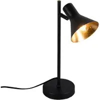 TRIO Lampe de table - Noir - Or - Métal - H 39 cm