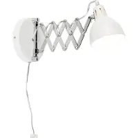 TRIO Applique murale SCISSOR blanche chromée 1xE14x28W, métal, dimensions : 15x15x15 cm, IP20,